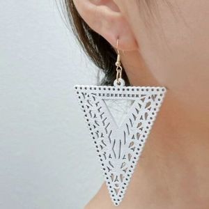 Geometric Laser Cut Wood Earrings